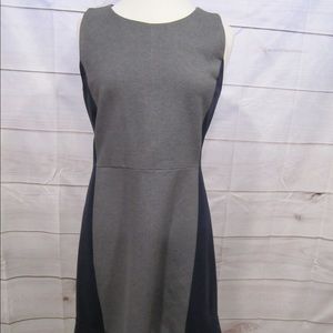 J Crew Blue and Gray Sleeveless Dress Sz 10